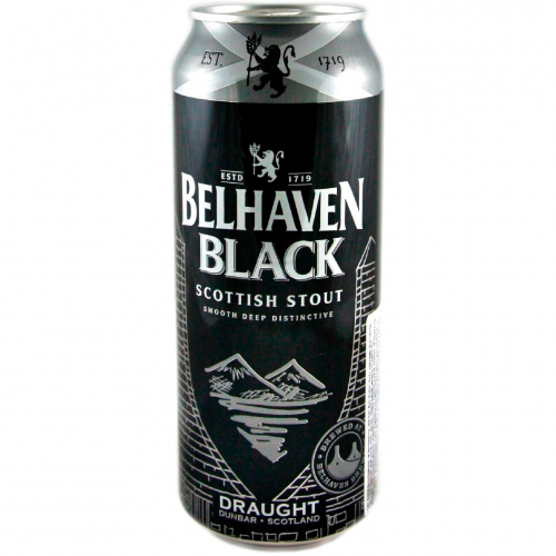 Пиво Belhaven Black Scottish Stout, Белхевен Блэк Скоттиш Стаут темное 4.2%, 0.44, банка