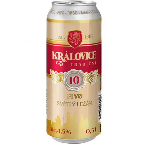 Пиво Kralovice Tradicni, Краловице Традични светлое 4.5%, 0.5, банка