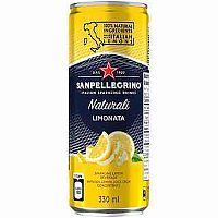 Сокосодержащий напиток S.Pellegrino Naturali Limonata, С.Пеллегрино Лимонный банка 0,33л x 24шт