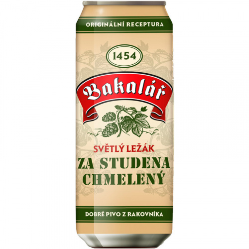 Пиво Bakalar Za Studena Chmeleny, Бакалар Холодного Охмеления светлое 5.2%, 0.5, банка