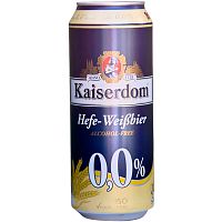 Пиво безалкогольное Kaiserdom Hefe-Weissbier Alcohol-Free, Кайзердом Хефе Вайсбир 0%, 0.5, банка