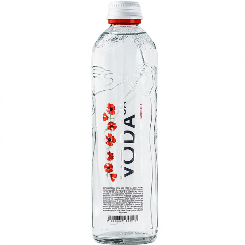 Вода питьевая «VODA UA», «Карпатская высокогорная родниковая», 0.4, с газом, cтекло