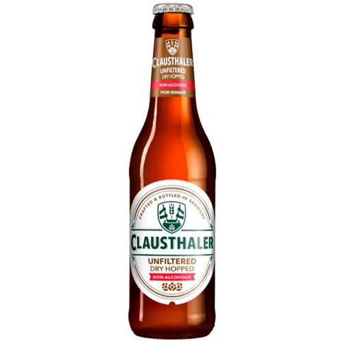 Безалкогольное пиво Clausthaler Dry Hopped, Клаусталер Драй Хопд светлое нефильтрованное 0.4%, 0.33л, стекло