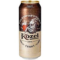 Пиво Velkopopovicky Kozel, Велкопоповицкий Козел темное 3.8%, 0.5, банка