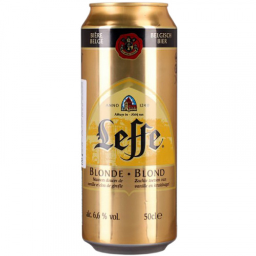 Пиво Leffe Blond, Леффе Блонд светлое 6,6%, 0.5л, банка