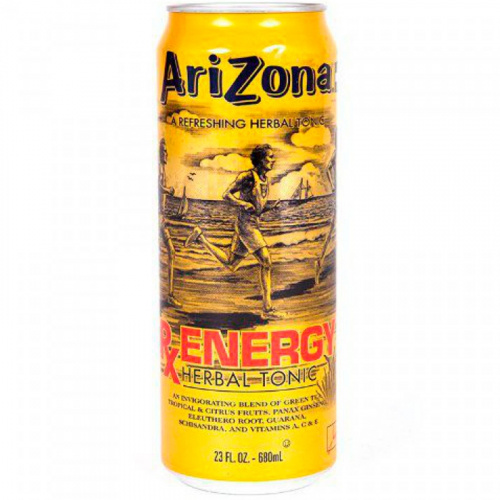Холодный чай Arizona RX Energe Herbal Tonic, Травяной Тоник БАНКА 0,68 л