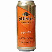 Пиво Schofferhofer Hefeweizen, Шофферхоффер Хефевайзен, 5,0%, 0.5л., светлое, банка
