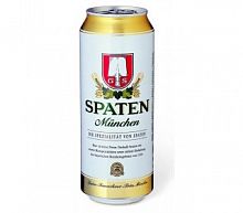 Пиво Spaten Munchen, Шпатен Мюнхен, 5,2%, 0,5 л. светлое, банка 