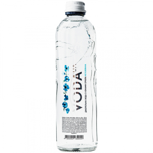 Вода питьевая «VODA UA», «Карпатская высокогорная родниковая», 0.4, без газа, cтекло