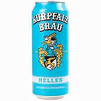 Пиво Kurpfalz Brau Helles, Курпфальц Брой Хеллес светлое 5.2%, 0.5л, банка