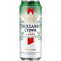 Пиво Holland Crown Premium, Холанд Краун Премиум светлое 4.8%, 0.5 банка