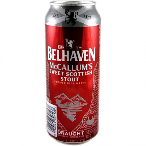 Пиво Belhaven McCallums Stout, Белхевен МакКаллумс Стаут 4.1%, 0.44, банка