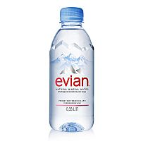 Минеральная вода без газа Evian Эвиан 0,33 Пластик (белый)