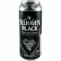 Пиво Belhaven Black Scottish Stout, Белхевен Блэк Скоттиш Стаут темное 4.2%, 0.44, банка