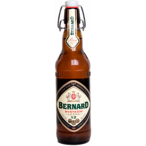 Пиво Bernard Svatecni Lezak, Бернард Сватечни Лежак нефильтрованное 5.0%, 0.5, стекло