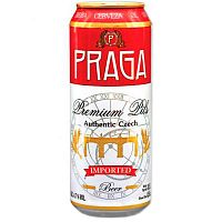 Пиво Praga Premium Pilsl, Прага Премиум Пилс светлое 4.7%, 0.5, банка
