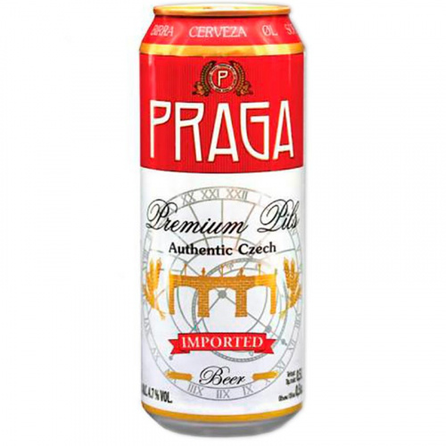 Пиво Praga Premium Pilsl, Прага Премиум Пилс светлое 4.7%, 0.5, банка