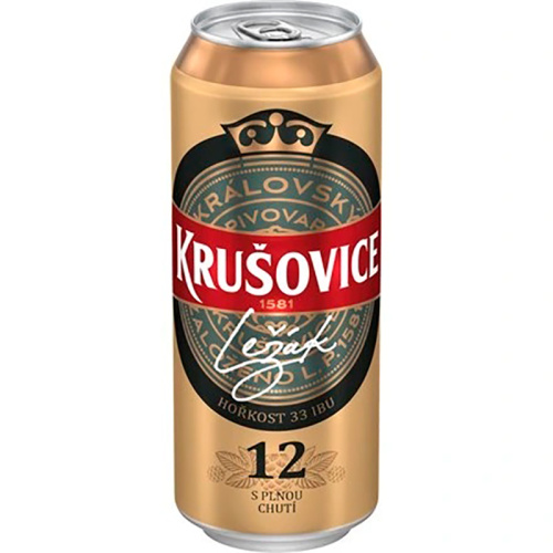 Пиво Krusovice Lezak 12, Крушовице Лежак 5.2%, 0.5л, банка