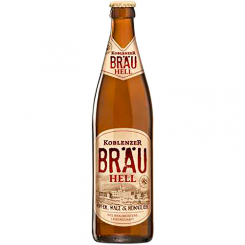Пиво Koblenzer Brau Hell, Коблензер Брау Хелл светлое 4.5%, 0.5, стекло