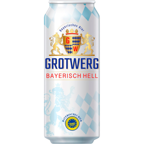 Пиво Grotwerg Bayerisch Hell, Гротверг Байриш Хель cветлое 4.7%, 0.5, банка