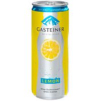 Минеральная вода Гаштайнер (Gasteiner) Кристалклар с газом, сок лимона 0.33л банка