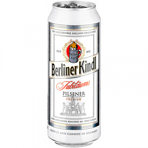 Пиво Berliner Kindl Jubilaums Pilsener, Берлинер Киндл Юбилеумс Пилснер 5.1%, 0.5, банка