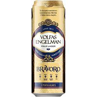 Пиво Volfas Engelman Bravoro, Вольфас Энгельман Браворо светлое 4,2%, 0,568, банка