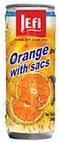 Jefi Orange JUICE drink with sacs Апельсиновый напиток с апельсиновой пульпой 240мл ж/б