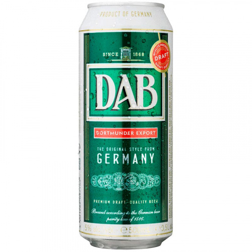 Пиво DAB, Даб светлое 5.0%, 0.5, банка
