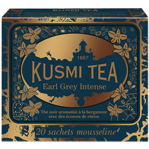 Чай Kusmi tea «Earl Grey Intense» Bergamot flavoured black tea with lemon peel, Саше (20шт)
