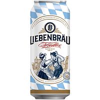 Пиво Liebenbrau Helles, Либенброй Хель светлое 5.1%, 0.5, банка