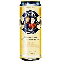 Пиво Apostel Helles Lager, Апостел Хеллес Лагер светлое, 5.0%, 0.5л, банка