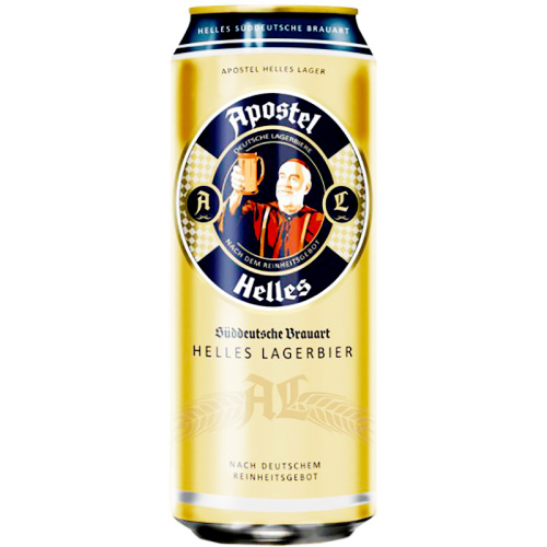 Пиво Apostel Helles Lager, Апостел Хеллес Лагер светлое, 5.0%, 0.5л, банка